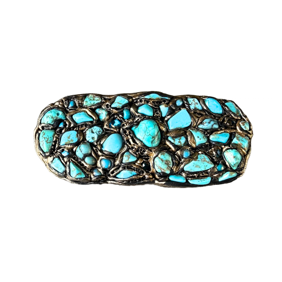 Extra Large Turquoise Statement Brooch -  Contemporary Oversized Cluster Pin