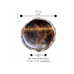 Statement Tiger Eye Ring - Chunky Round Big Gemstone Cocktail Ring