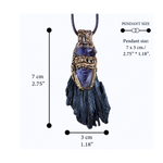 Black Kyanite and Amethyst Pendant Necklace Empath Protection Crystal Amulet