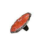 Big Red Jasper Chunky Large Stone Ring, Huge Oversized Round Cocktail Ring.