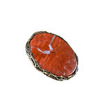 Big Red Jasper Chunky Large Stone Ring, Huge Oversized Round Cocktail Ring.