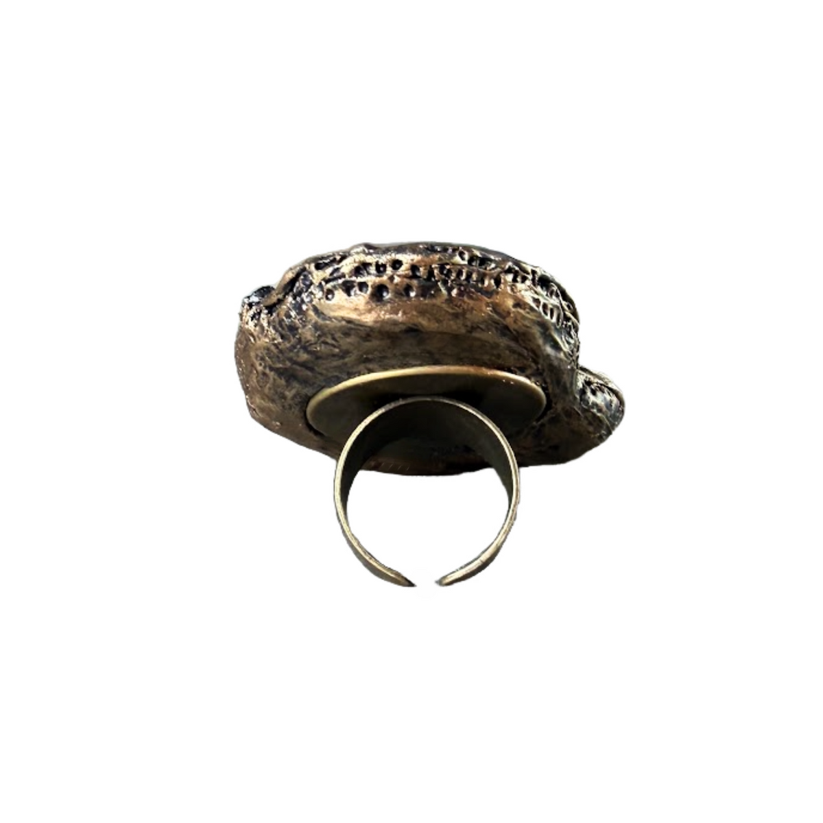 Black Kyanite and Amethyst statement ring with natural black and purple crystals, handcrafted one-of-a-kind chunky cocktail ring.