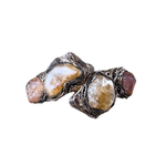 Citrine and Pyrite Chunky Bracelet - Statement Gemstone Cuff