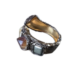 Citrine and Pyrite Chunky Bracelet - Statement Gemstone Cuff