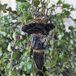 Black Kyanite and Tourmaline Quartz pendant necklace with natural raw black crystals, handcrafted empath protection crystal amulet.