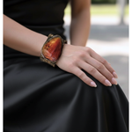 Sardonyx Wide Hinged Cuff Bracelet – Gemstone Statement Jewelry