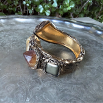 Citrine and Pyrite Chunky Bracelet - Statement Gemstone Cuff