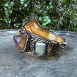 Citrine and Pyrite Chunky Bracelet - Statement Gemstone Cuff
