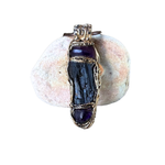 Black Tourmaline & Amethyst Pendant Necklace - Empath Protection Crystal Amulet.