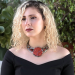 Red Jasper Chunky Statement Choker -Statement Art Jewelry Necklace