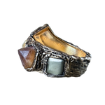 Citrine and Pyrite Chunky Bracelet - Statement Gemstone Cuff