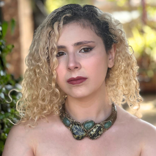 Serpentine Green Aventurine Choker - Chunky Gemstone Necklace