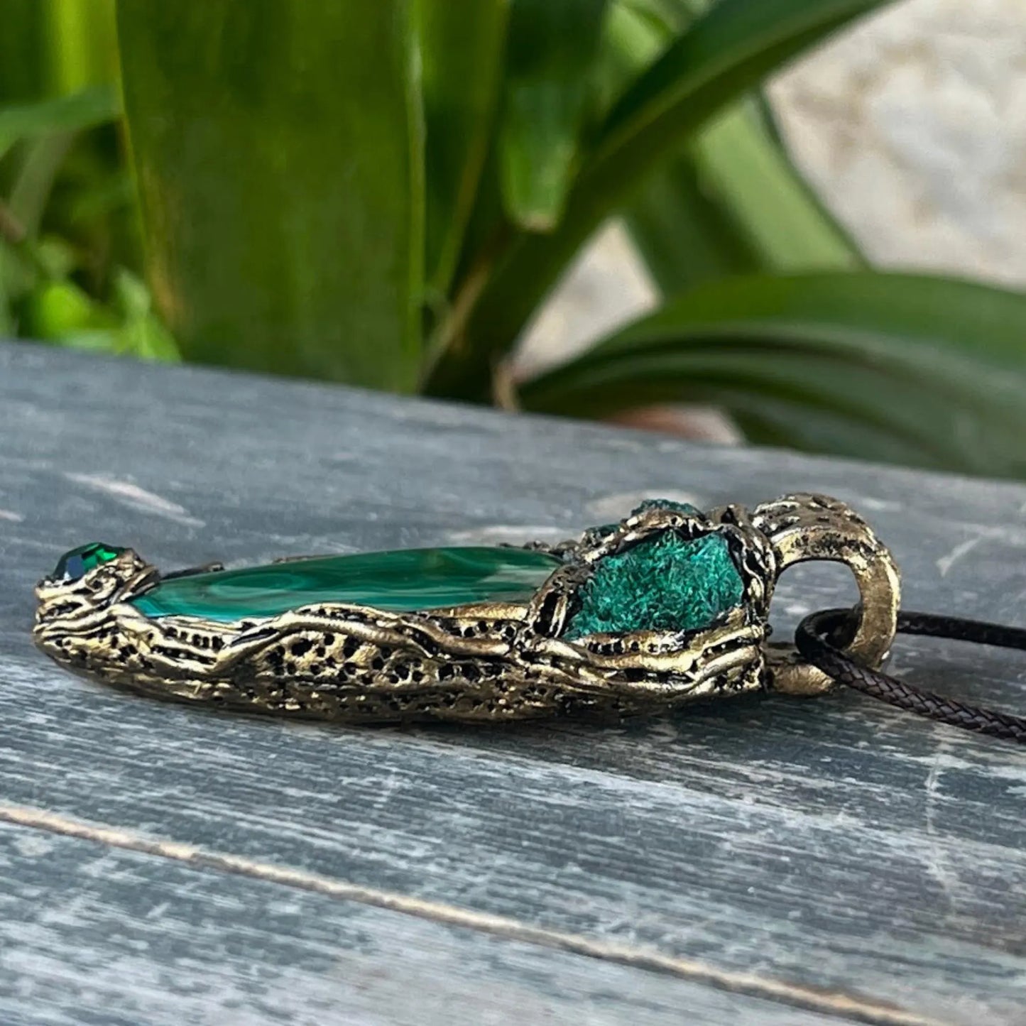 Malachite Green Protection Necklace - Unique Birthday Gift for Her