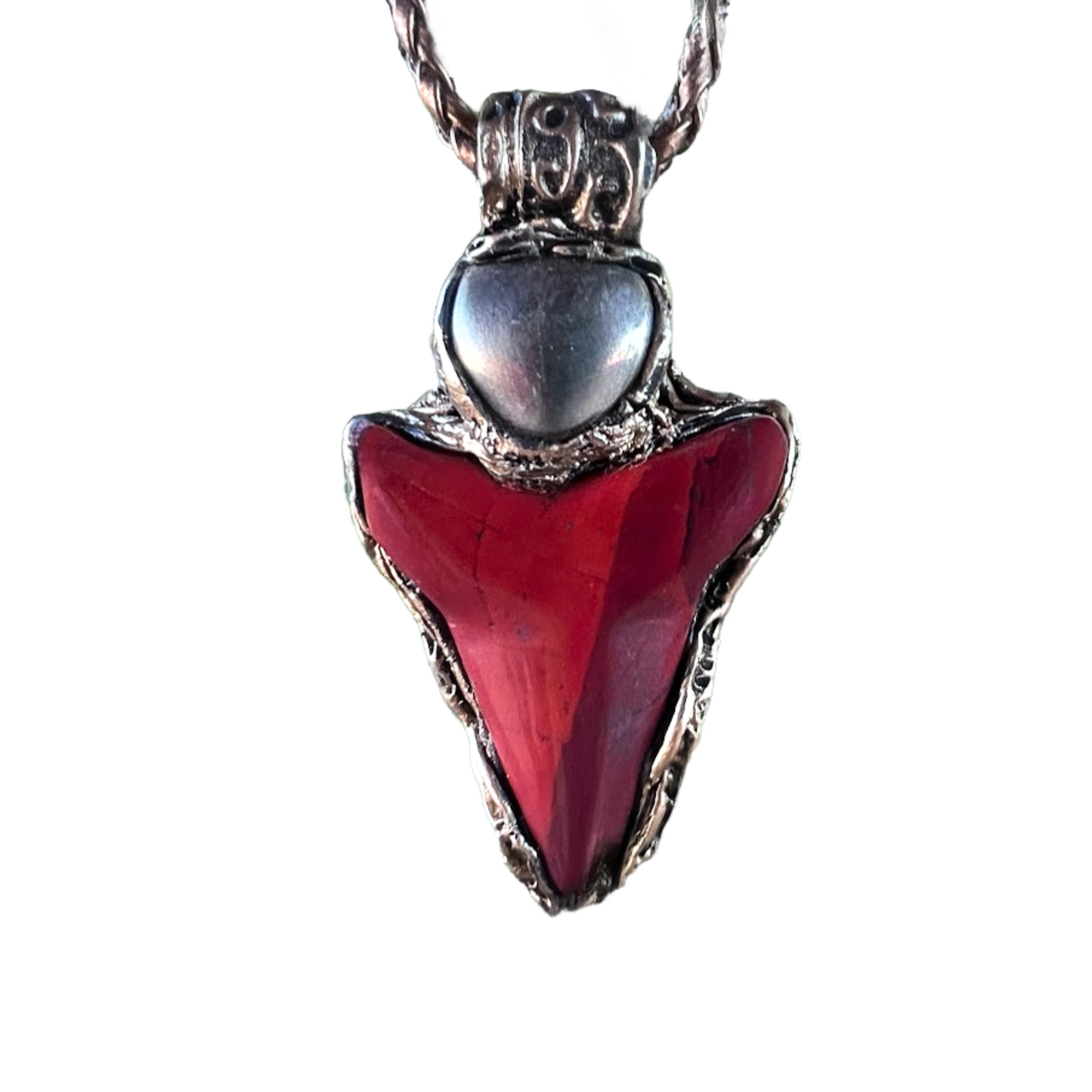 Gold Pyrite & Red Jasper Pendant Necklace – Statement Gemstone Jewelry – Abundance & Prosperity Crystal Amulet