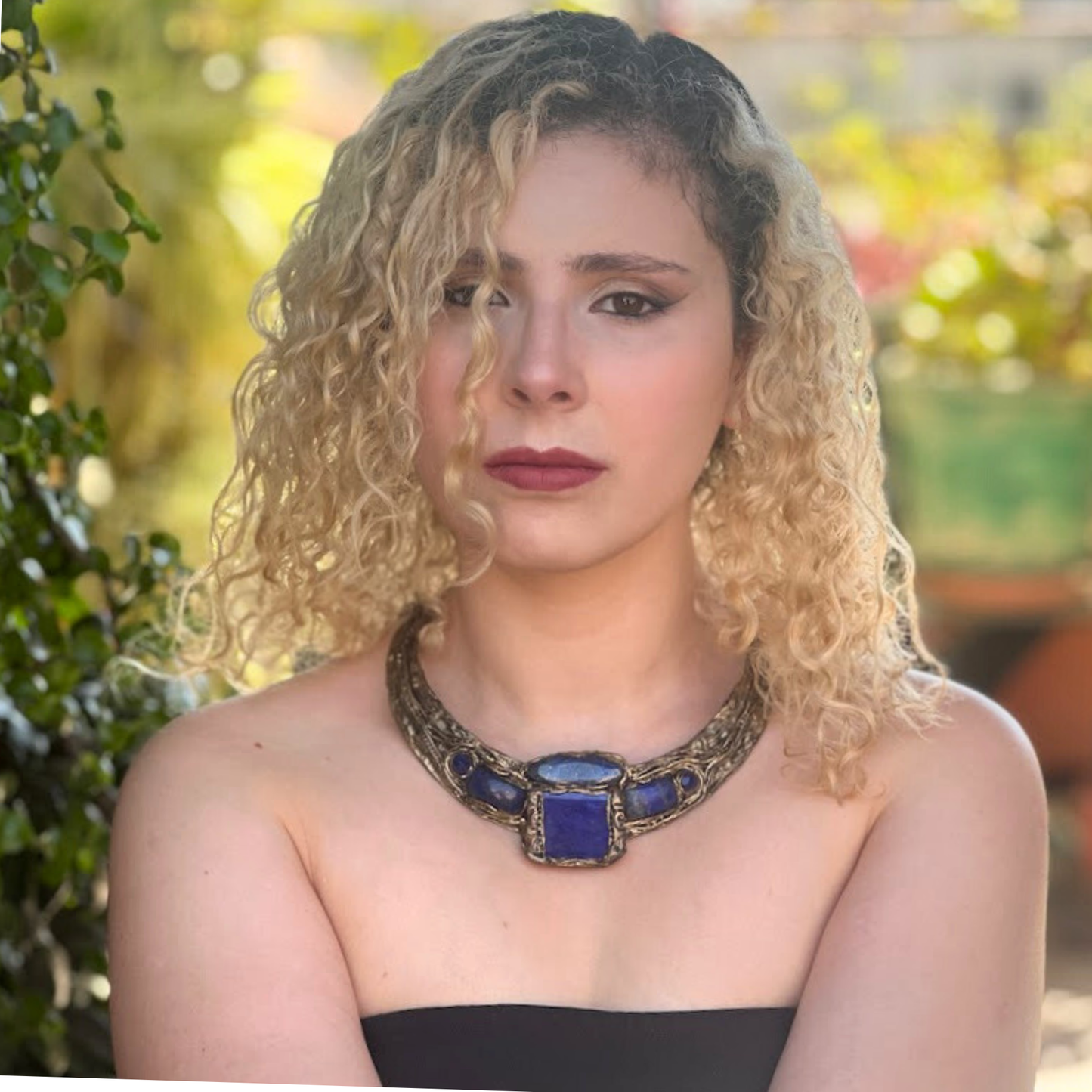 Lapis Lazuli Blue Clip on Earrings