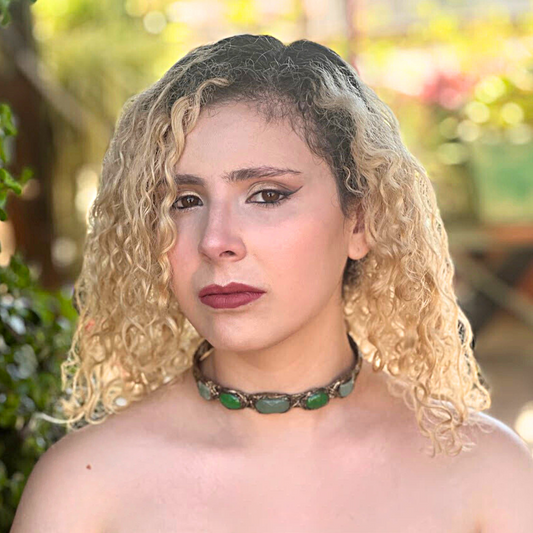Green Aventurine & Jade Choker Necklace, Statement Crystal Jewelry