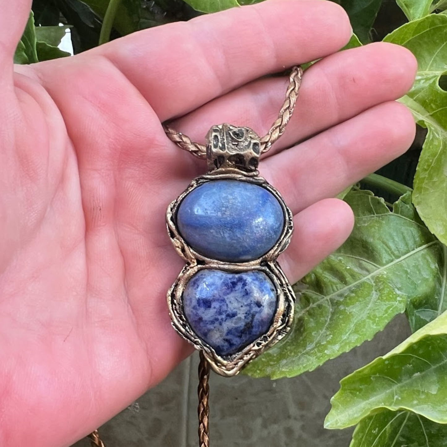 Lapis Lazuli and Blue Calcite Raw Healing Stone Anxiety Relief Gift Necklace