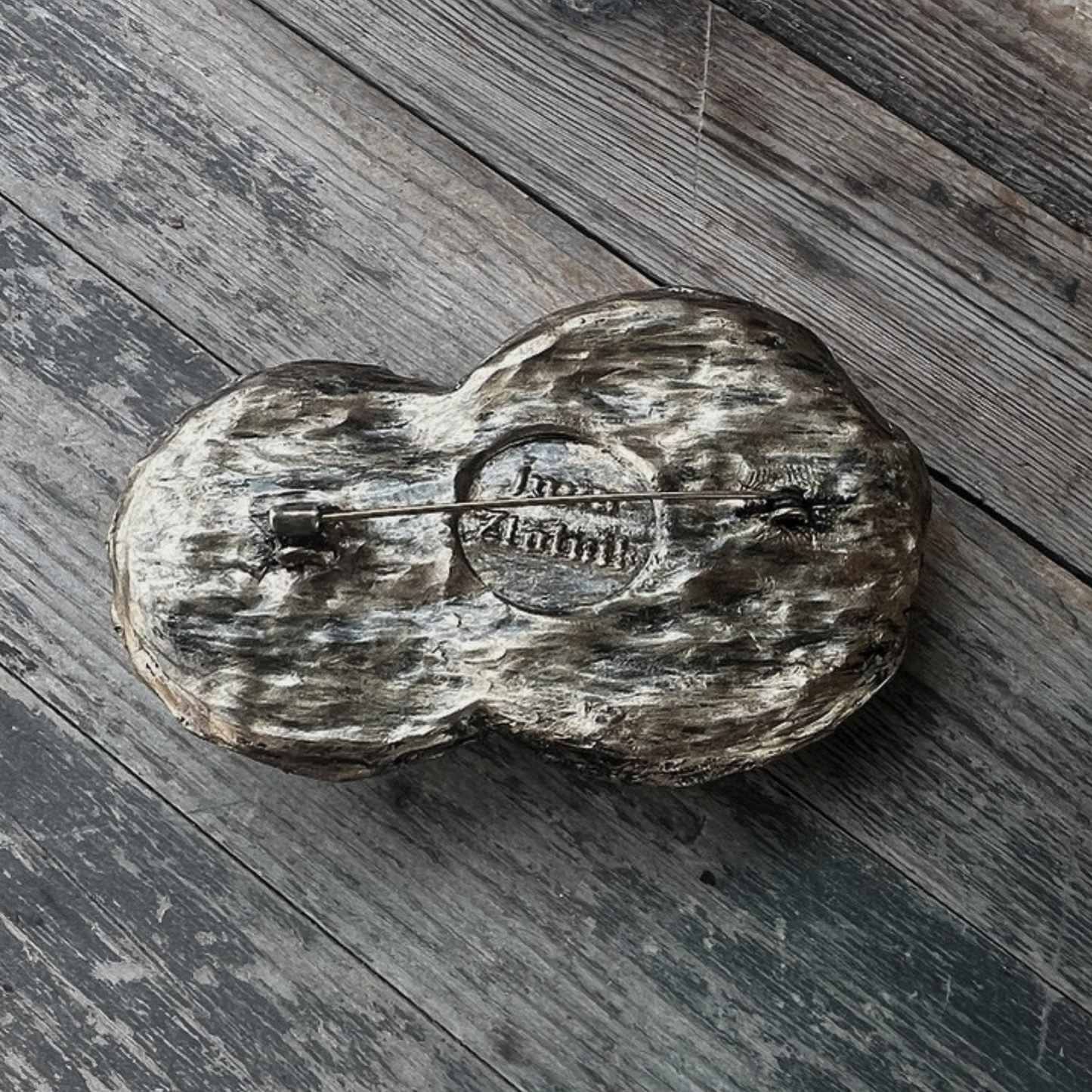 Mother of Pearl and Jasper Brooch, Contemporary Statement Pin