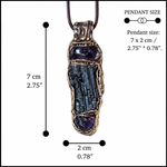 Black Tourmaline & Amethyst Pendant Necklace - Empath Protection Crystal Amulet.