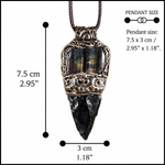 Tiger's Eye & Obsidian Arrow Pendant Necklace – Empath Protection Amulet