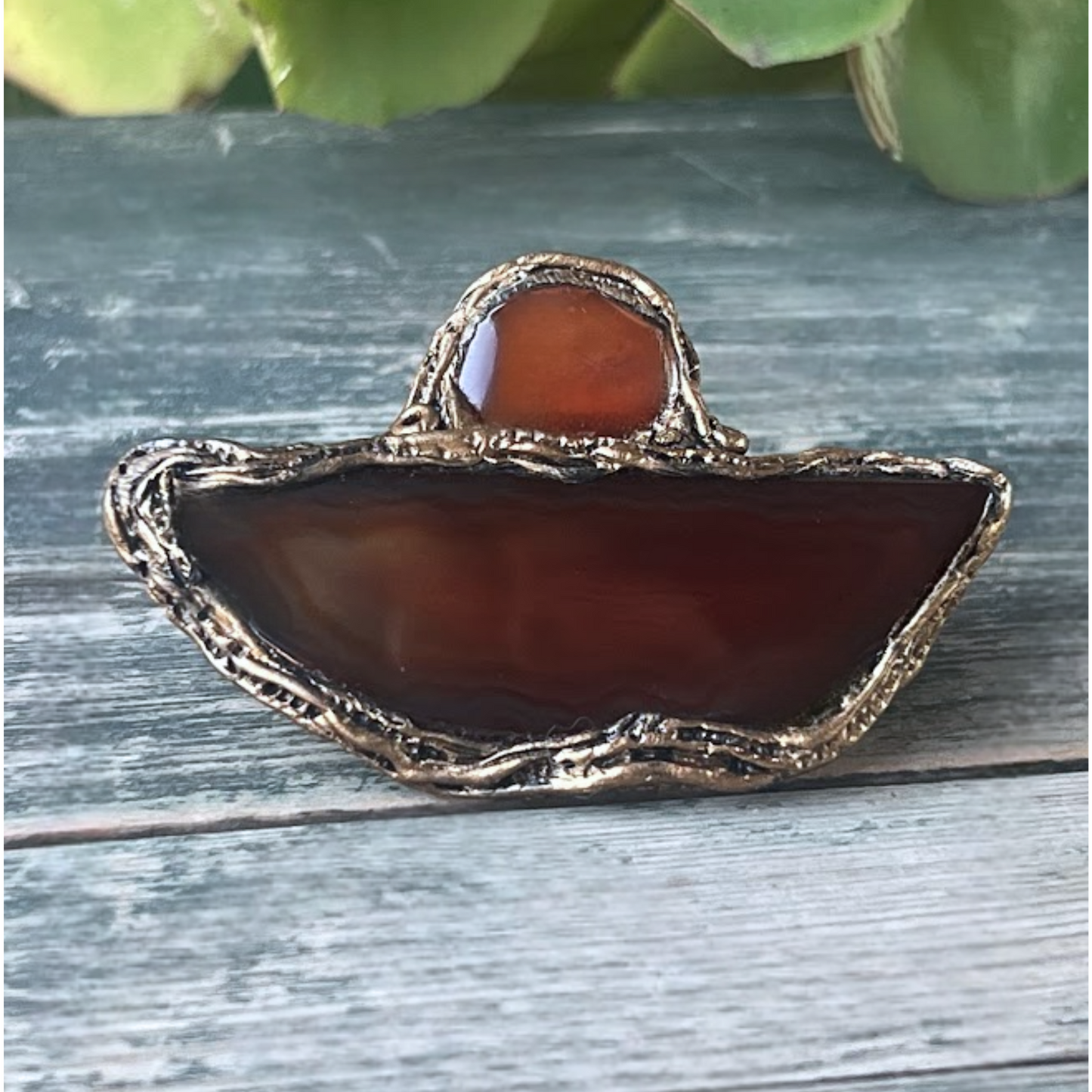 Bold Statement Carnelian Ring - Chunky Gemstone Oversized Cocktail Ring