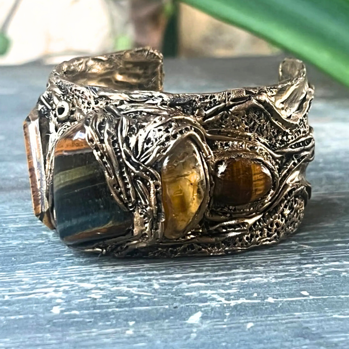 Statement Tiger Eye Ring - Chunky Gemstone Jewelry for Her