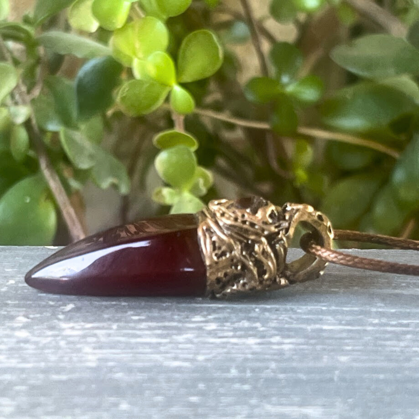 Carnelian Crystal Point Pendant Necklace, Perfect gift for her