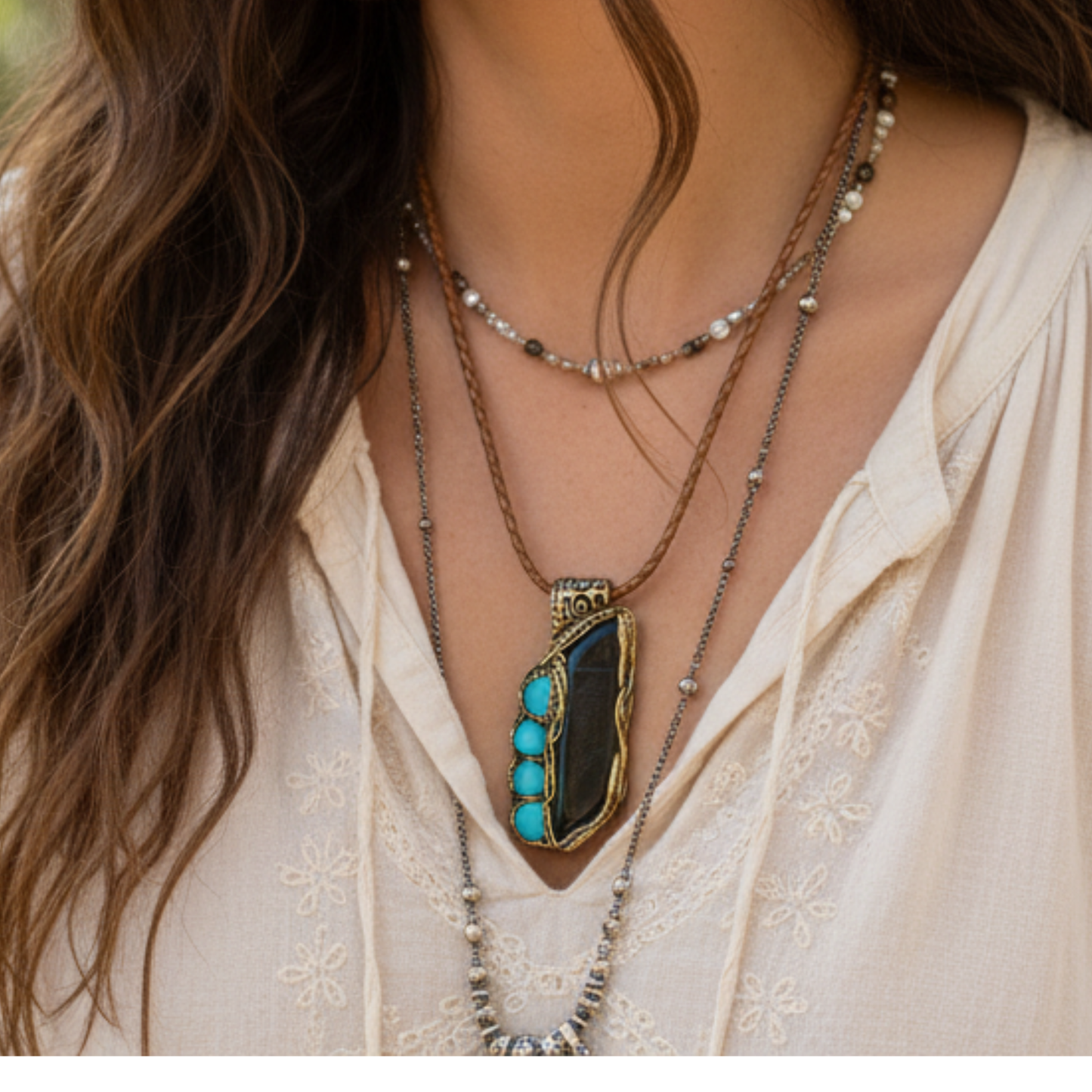 Black Hawk’s Eye Pendant Necklace | Intuition & Focus Crystal Amulet