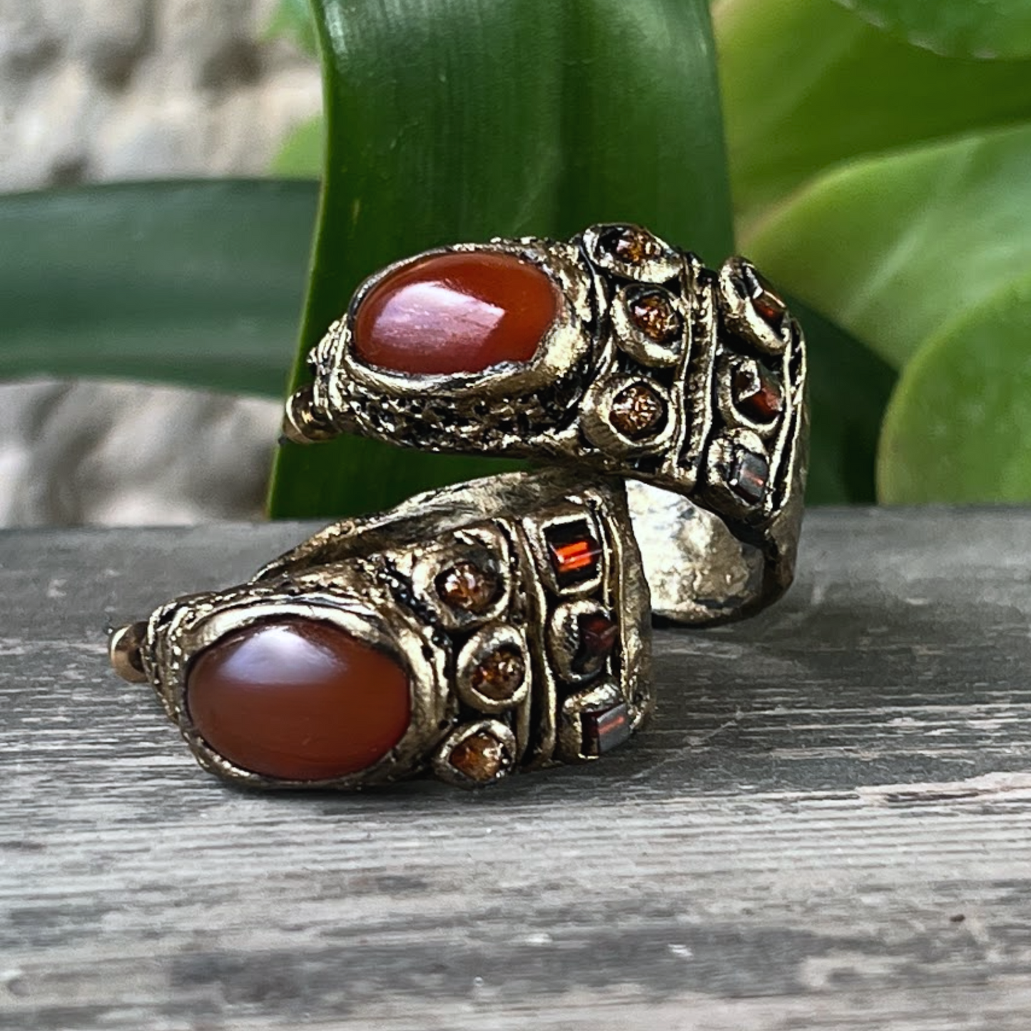 Chunky Hoop Carnelian Earrings, Bold Statement Gemstone Jewelry