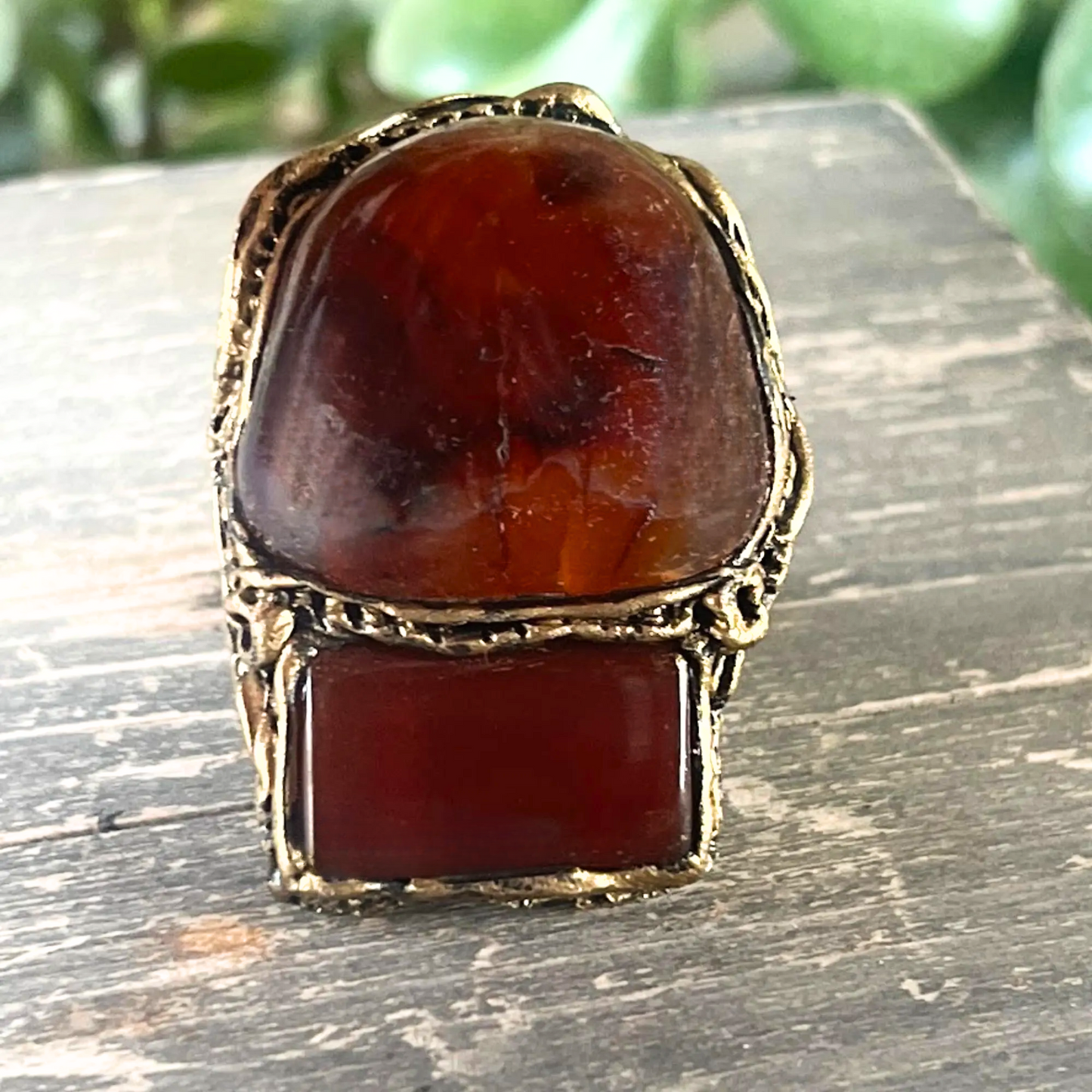 Carnelian Chunky Large Stone Ring, Big Statement Oversized Huge Cocktail Ring