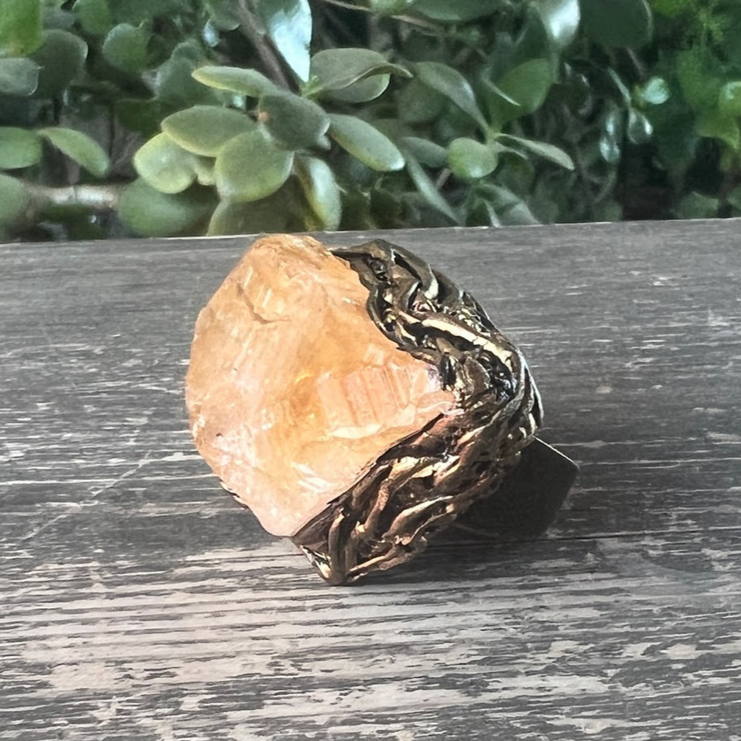 Oversized Citrine Crystal Ring - Chunky Statement Jewelry