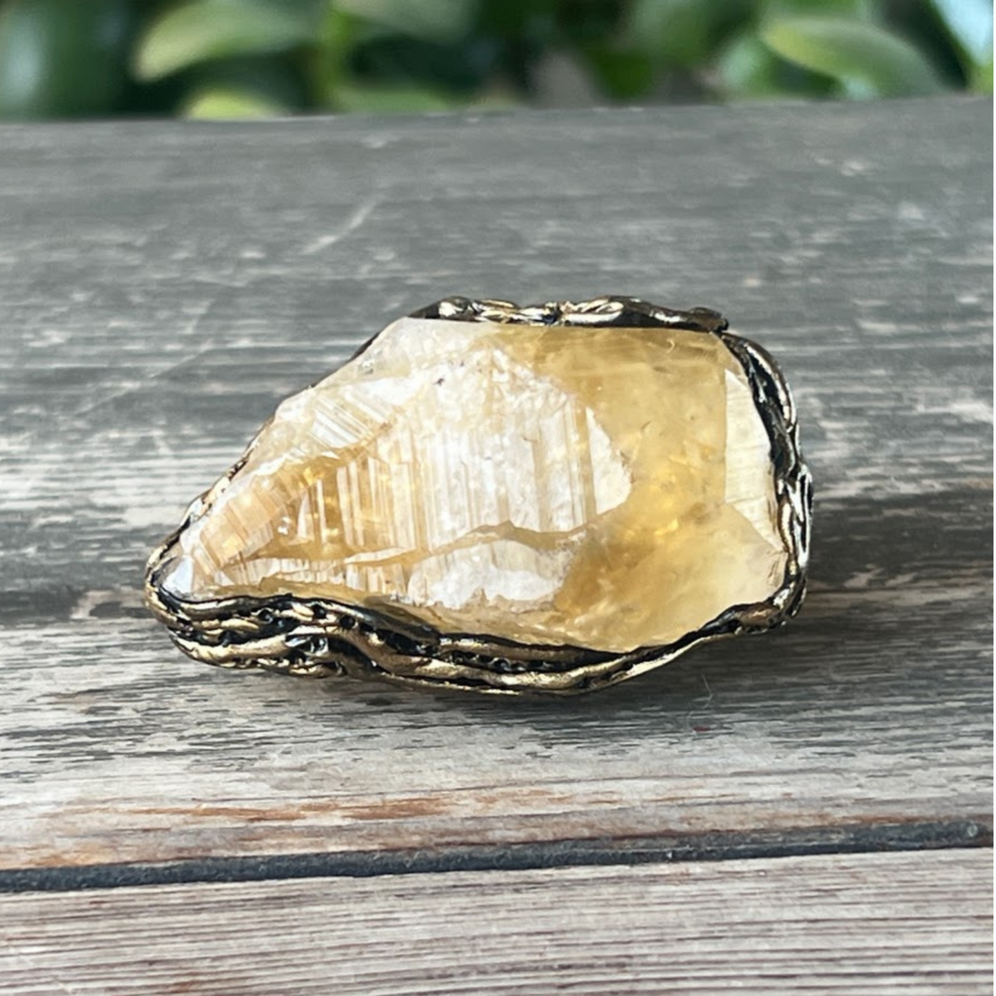 Oversized Citrine Crystal Ring - Chunky Statement Jewelry