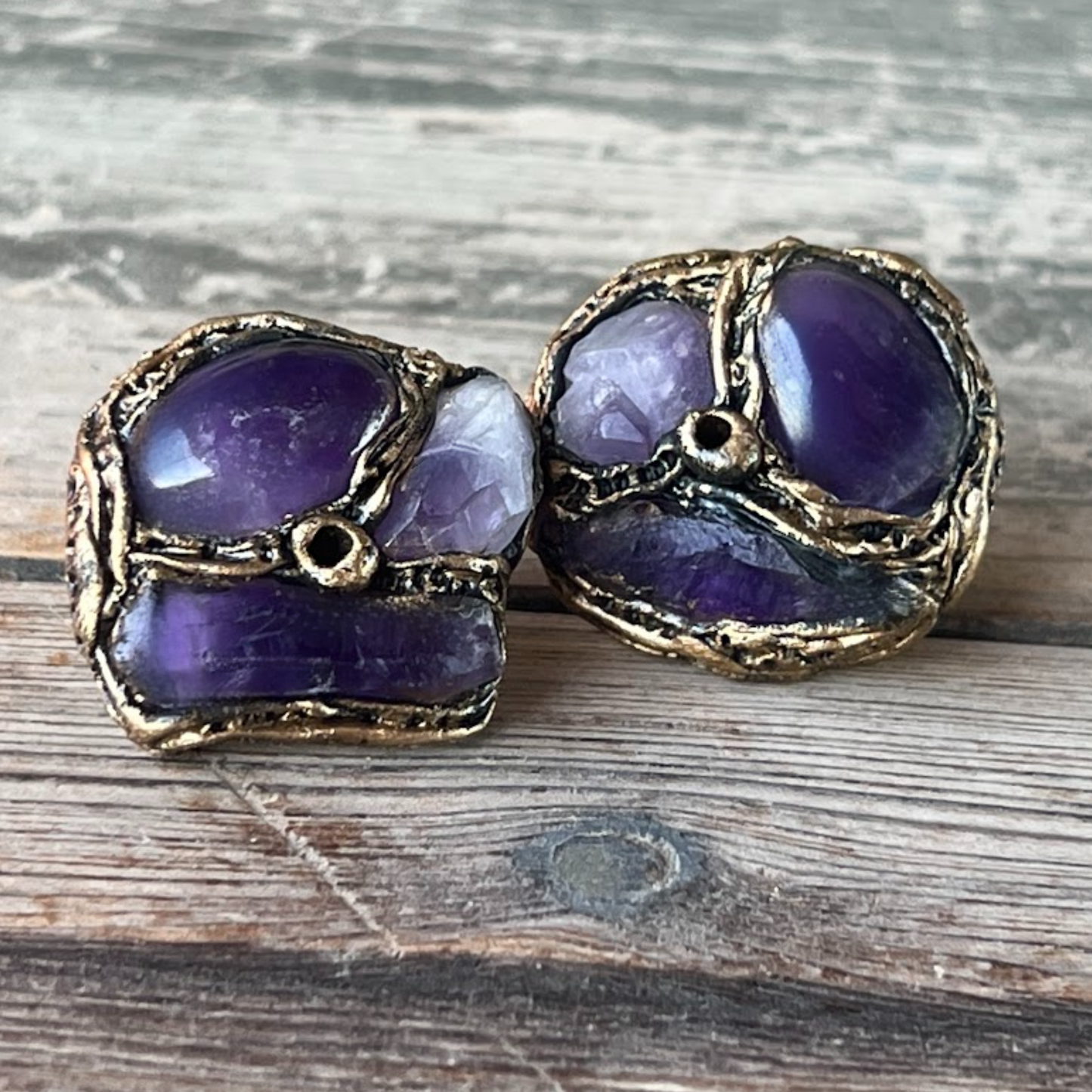Amethyst Crystal Earrings,  Purple Gemstone Studs - Perfect Gift for Her