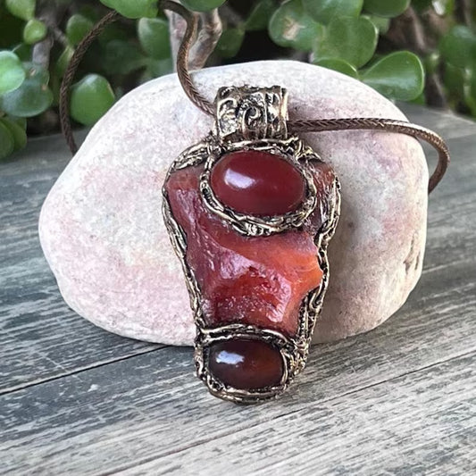 Carnelian Pendant - Crystal Amulet Necklace