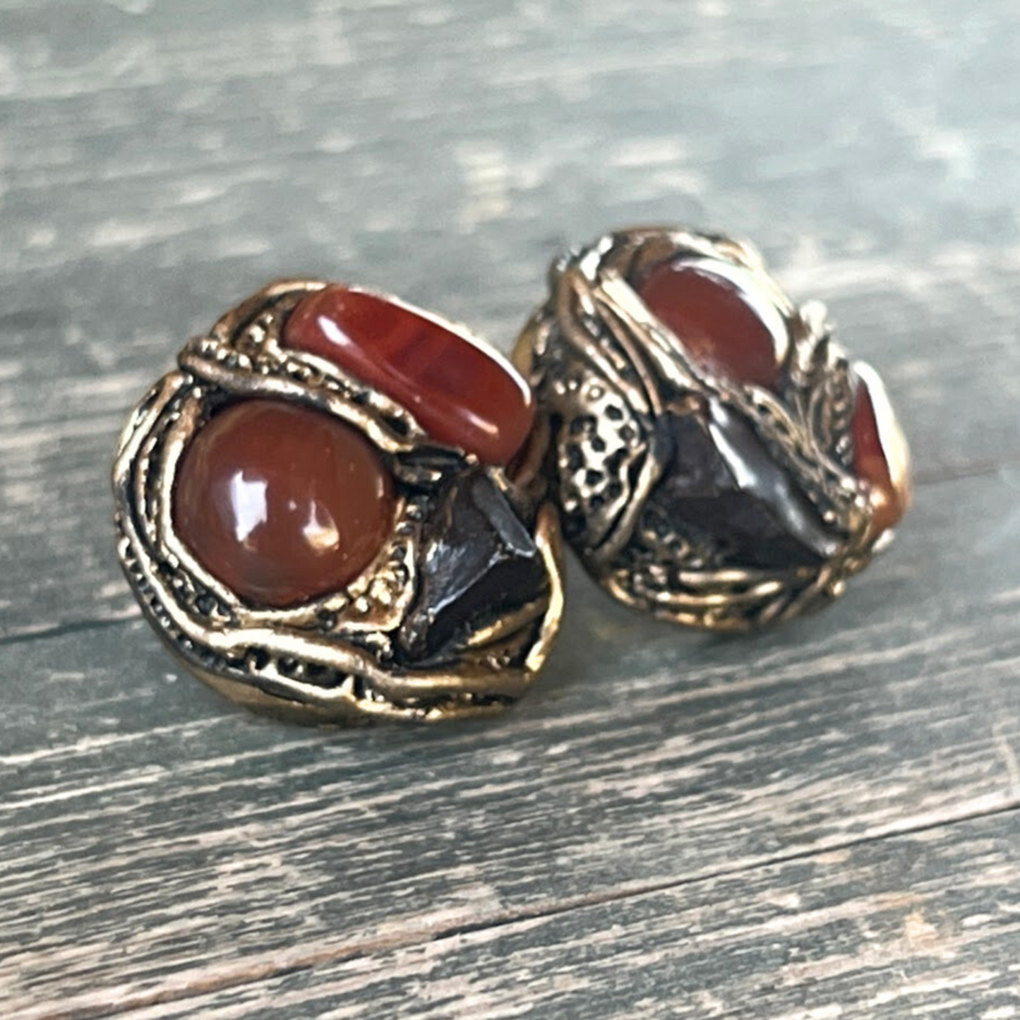 Unique Carnelian Studs - Crystal Healing Earrings - Gift Idea for Women