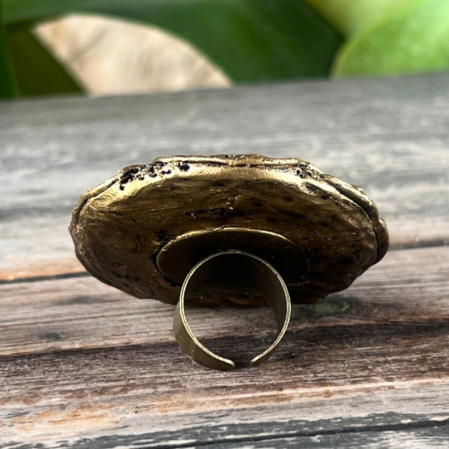 Huge Oversized Round Red Jasper Ring - Chunky Stone Statement Jewelry