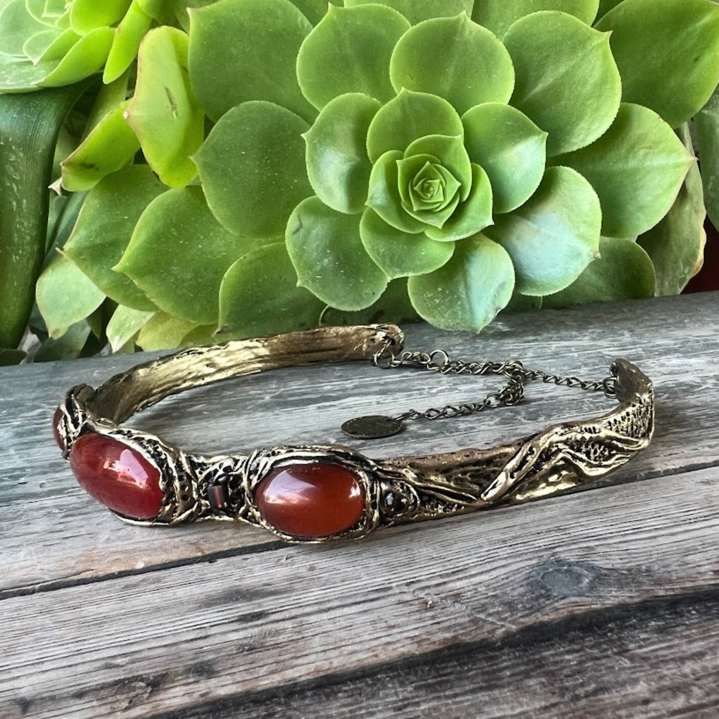 Carnelian Choker Gemstone Necklace - Statement Crystal Jewelry
