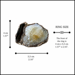 Citrine Tiger’s Eye Chunky Ring -  Oversized Wealth Crystal Jewelry