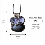 Shungite Raw Amethyst Pendant Necklace - Empath Protection Amulet