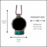 Empath Protection Amulet Necklace with Obsidian and Malachite