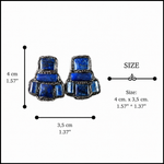 Lapis Lazuli & Sodalite Blue Stone Earrings,  Statement Clip-on