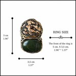 Jade and Grass Garnet Statement Ring - Chunky Green Stone Cocktail Ring