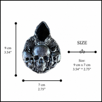 Gothic Skull Obsidian Large Brooch | Dark Statement Jewelry