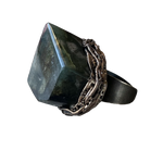 Green Labradorite Statement Ring – Oversized Chunky Cocktail Ring