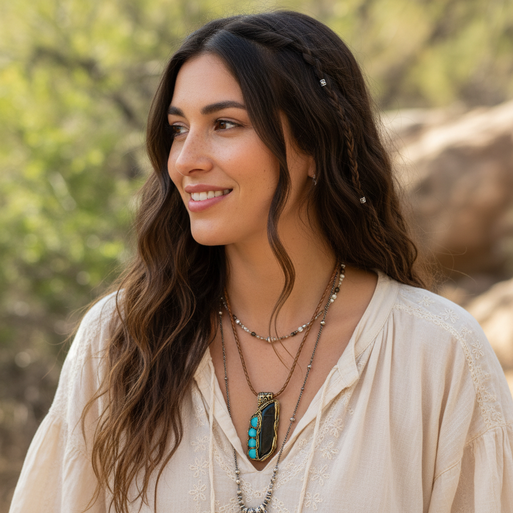 Black Hawk’s Eye Pendant Necklace | Intuition & Focus Crystal Amulet