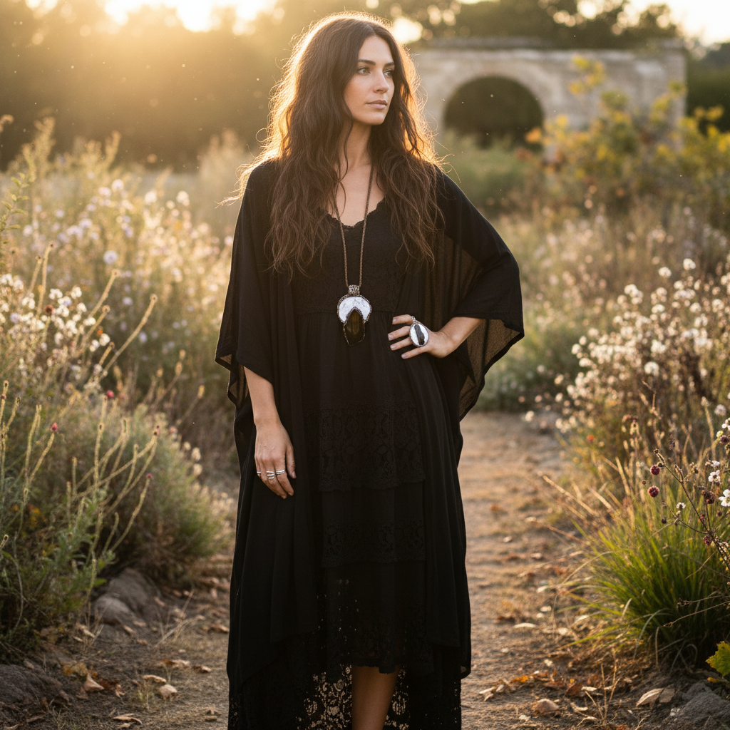 Chunky Black White Round Gemstone Ring with Hawkeye & Howlite - Bold Cocktail Statement