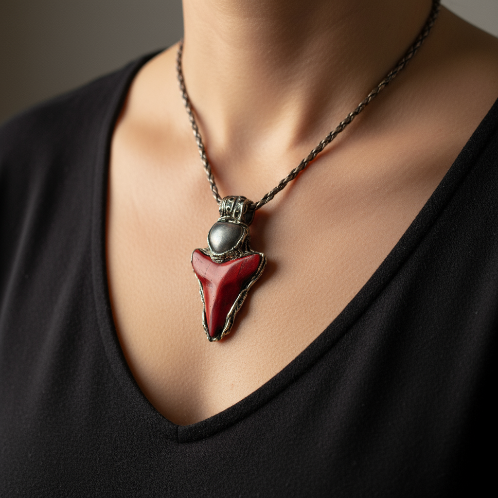 Gold Pyrite & Red Jasper Pendant Necklace – Statement Gemstone Jewelry – Abundance & Prosperity Crystal Amulet