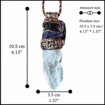 Black Tourmaline, Calcite and Amethyst pendant necklace with natural gemstones, handcrafted one-of-a-kind empath protection amulet.