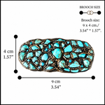 Extra Large Turquoise Statement Brooch -  Contemporary Oversized Cluster Pin
