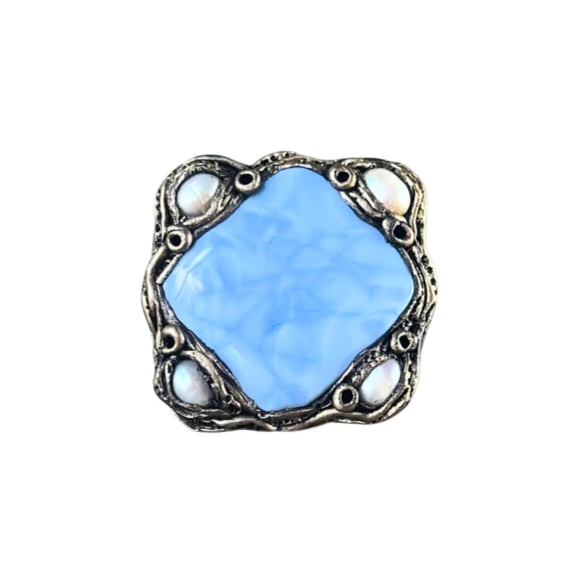 Blue Opal Statement Ring, Chunky Gemstone Cocktail Ring